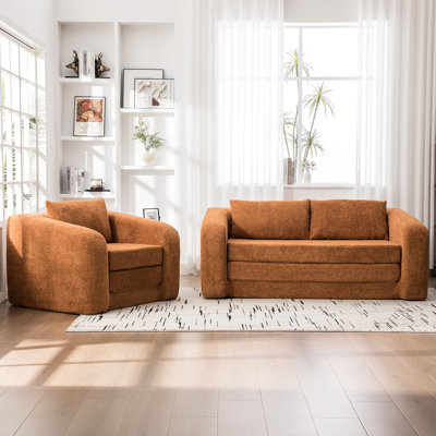 Lit pliant 2 pièces en orange, tissu chenille goutte, mousse haute densité et bord arrondi pour lit convertible orange avec chenille confortable, rembourrage, dortoir