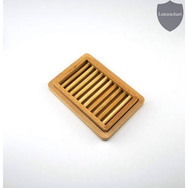 Rebrilliant 2Pcs/Set Bamboo Wooden Soap Dishes for Bar Soap