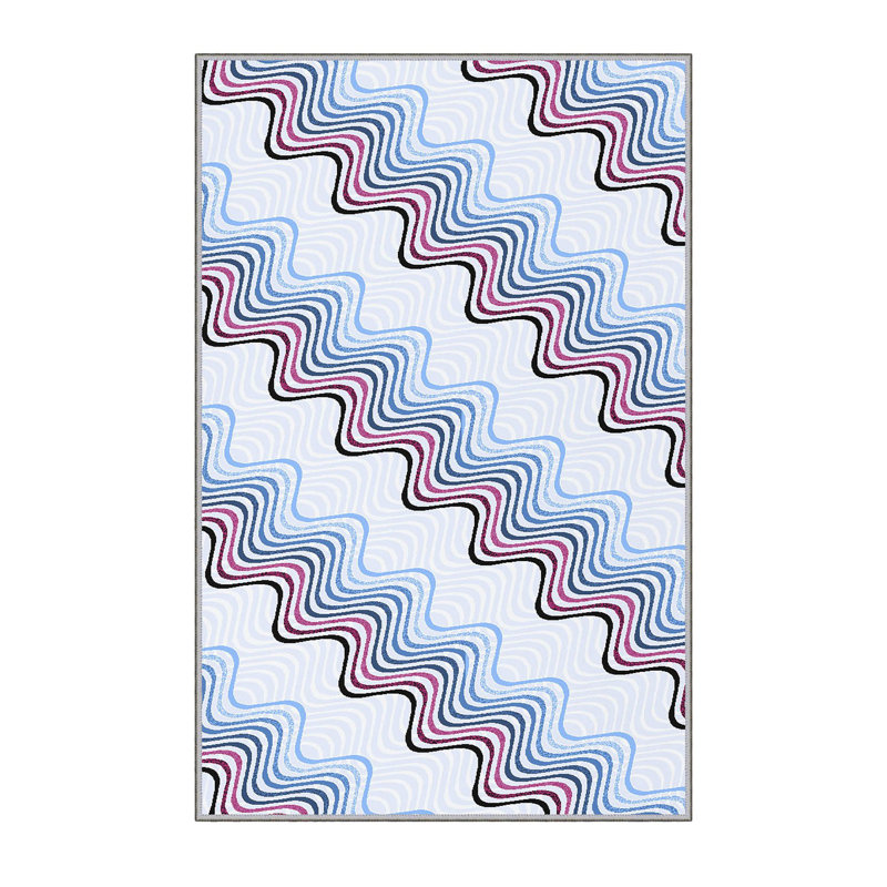 Soft Hall Carpet (2.6 x 4.9 ft), 100% Polyester, 0.3 in Pile Height | Antibacterial, Non-Slip Underside, 650 g/m² | Machine Washable, 3D Digital Print | Perfect for Living Room, Entryway & Bedroom Décor