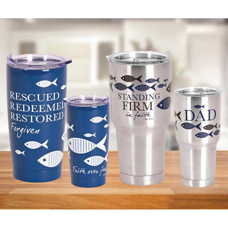 Tumbler Silver Fish Dad 30 Oz