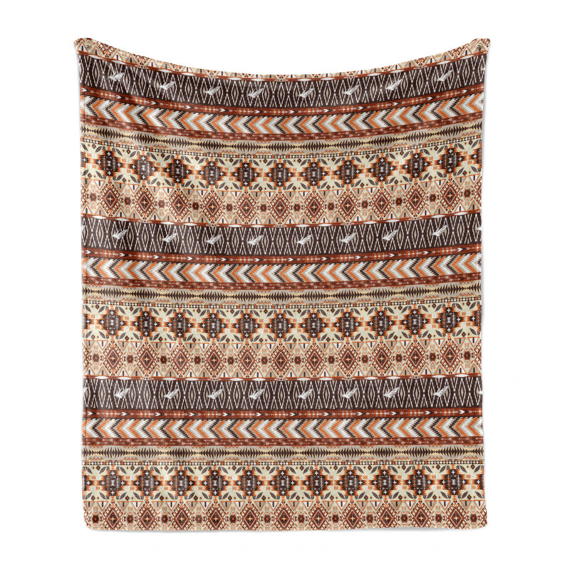 Ambesonne Hand Woven Throw Blanket, 70" W x 90" L