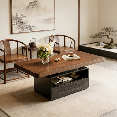 Table basse vintage avec tiroir