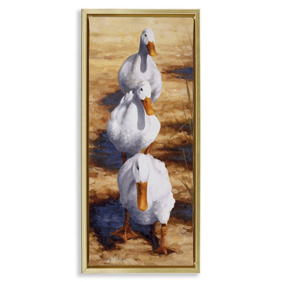  "Cluck Queue Duck Trio", art mural sur toile flottante par Hilary Mayes