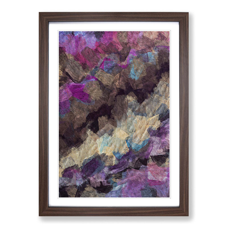 New Day in Abstract - Framed Print, 87cm H x 62cm W x 2cm D, Walnut Framed