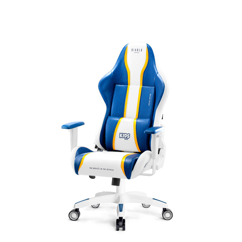 DIABLO CHAIRS Blue/White Executive Chair with Wheels