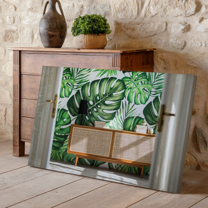 Toile d'un décor intérieur moderne avec art mural en bois Mid-Century, H 9 po x l 12 po
