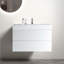 Grand meuble-lavabo mural moderne avec lavabo sans drain et robinet Modern H 25,2 po x l 35,8 po x P 18,1 po