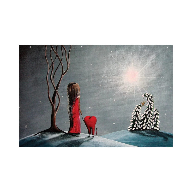 Star Of Hope by Moonlight Art Parlour - Painting on Canvas, 30.48 cm H x 45.72 cm W, Wrapped Canvas