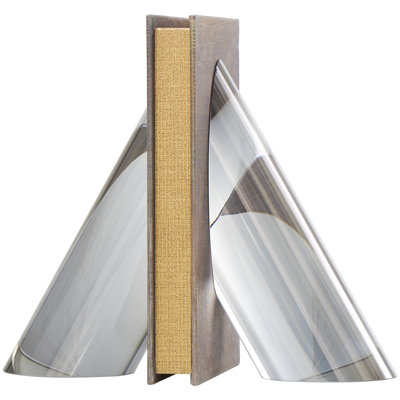 Serre-livres en verre en forme de pyramide antidérapante