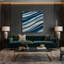 Toile horizontale à rayures horizontales bleu cobalt-492794242