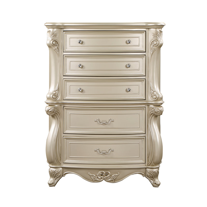 Commode 5 tiroirs en bois massif Monique