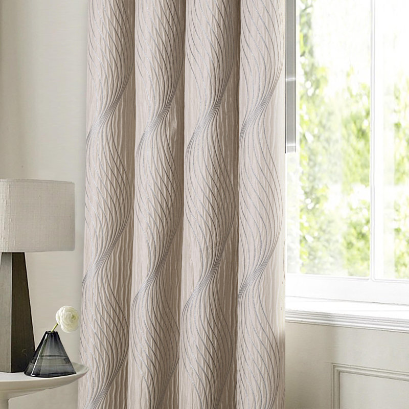 Audrienne Pencil Pleat Room Darkening Curtain Pair, Width 114 x Drop 137cm, Natural
