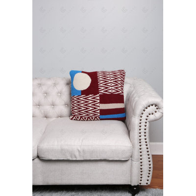 Geometric Shapes Pattern Luxury Soft Cushion Cover - BURGUNDY