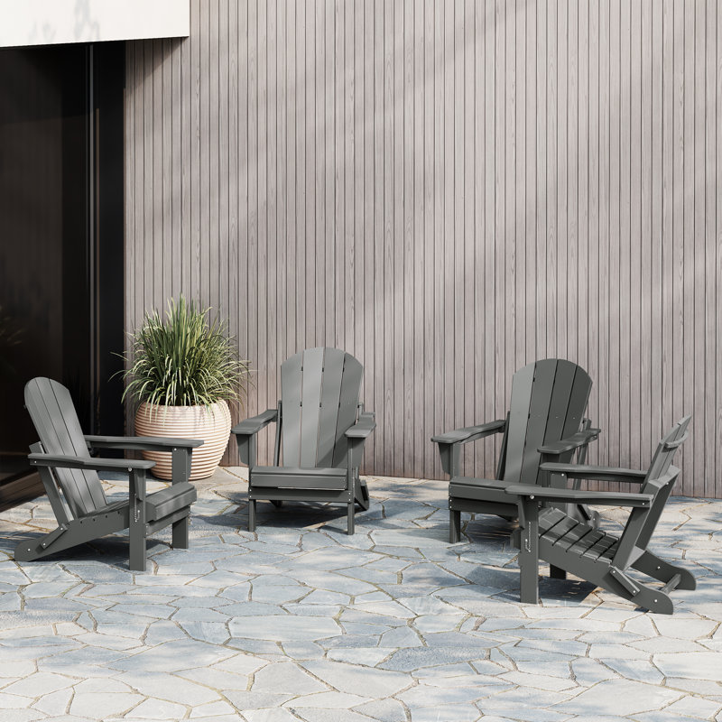 Chaise Adirondack pliante Laguna HDPE, Gris