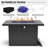 44" Propane Gas Fire Pit Table, 55000 Btu Rectangular Fire Pit With Glass Wind Guard For Outside Patio Deck Garden Backyard