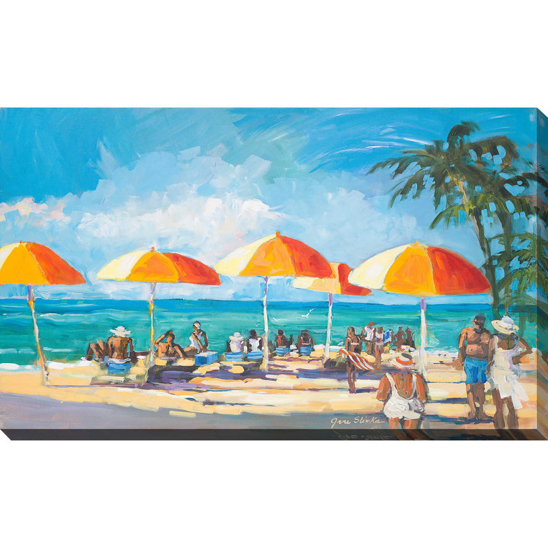 «Sunny Daze» par Jane Slivka - Peinture, Toile tendue, H 28 po x l 48 po x P 1,5 po