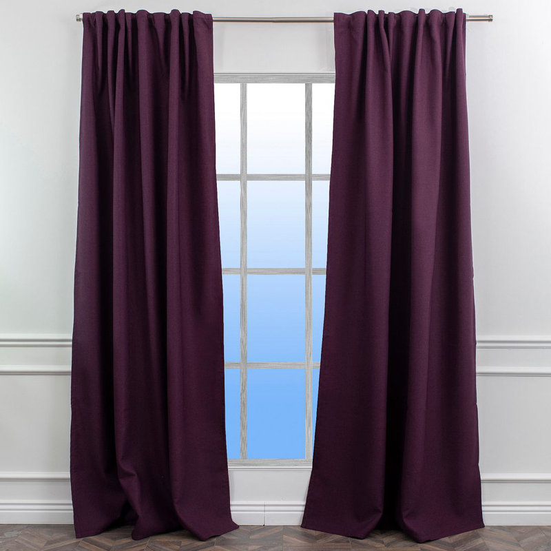 LAXTON Room Darkening Extra Long & Extra Wide Decorative Curtain, 100" W x 45" L, Aubergine