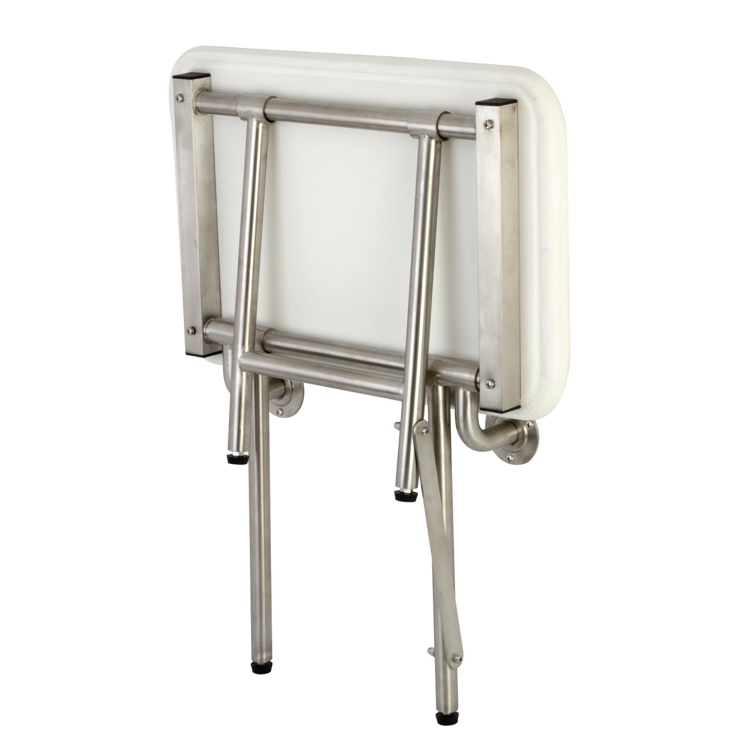 Kingston Brass Sosteno 22-Inch X 16-Inch Wall Mount Fold Down Shower Seat with Legs Support