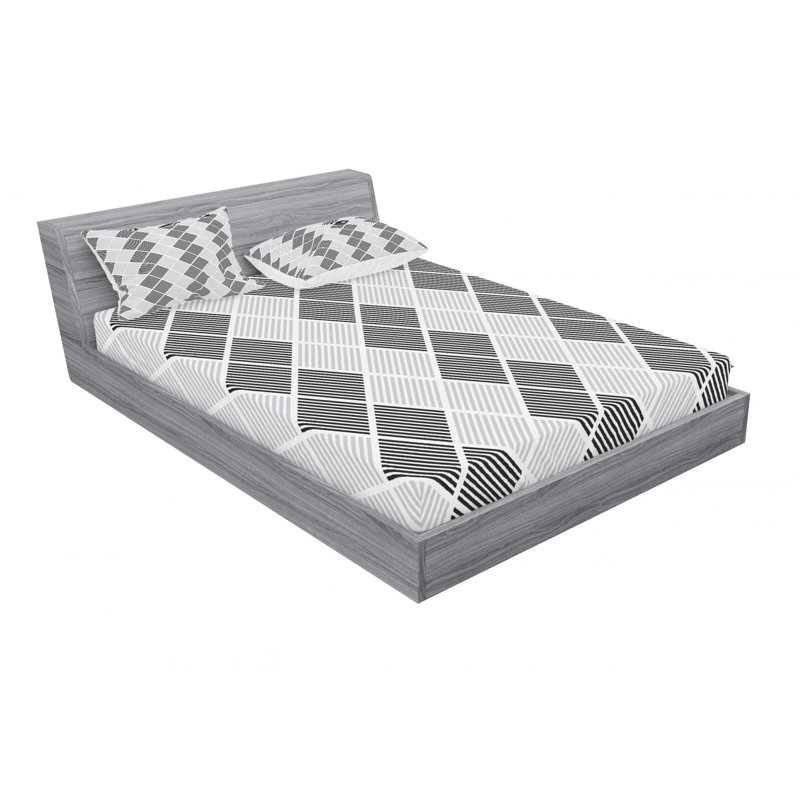 Microfiber Geometric Sheet Set, Queen Sheet Set + Fitted Sheet + 2 Pillowcases