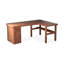 Bureau de direction en L en bois massif brun avec tiroirs-847619579-847619580