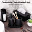 Ensemble de brosse de toilette et support ovale noir-121430774