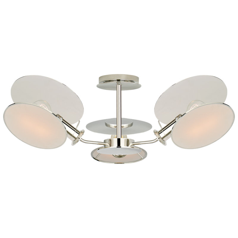 Thomas O'Brien Osiris Medium Reflector Semi-Flush Mount, Polished Nickel