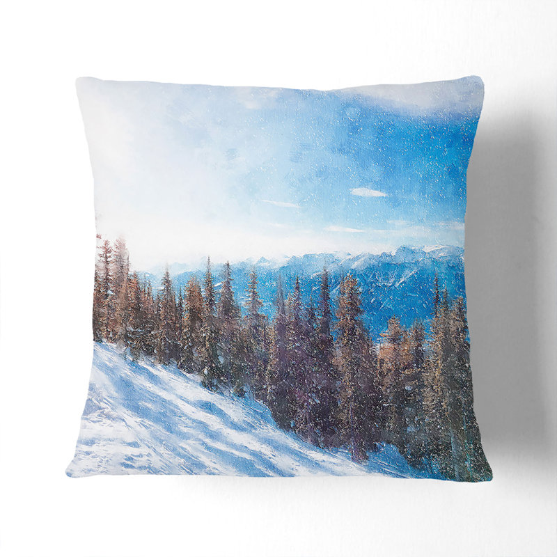 Revelstoke Mountain in Canada Cushion with Filling, Black, 40cm H x 40cm W x 15cm D