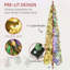 Arbre de Noël artificiel de 6 pi avec 6 40 pieds de branches floquées par la neige, 250 lumières DEL blanches ou colorées, forme de Downswept-118034186