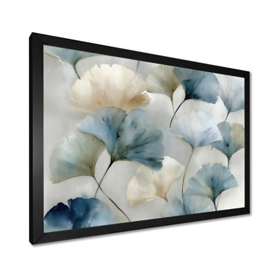 Watercolor Pants Flowers In Meadow - Plants Framed Art, White Botanical Wall Decor