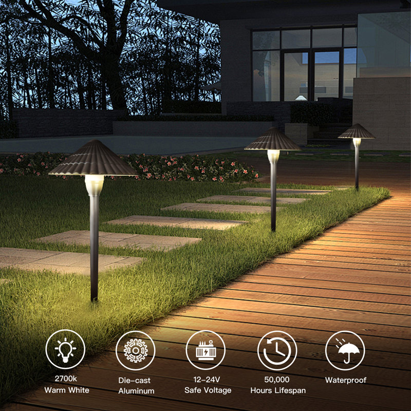 Bronze Aluminum LED Pathway Light Kit, 4 Pack