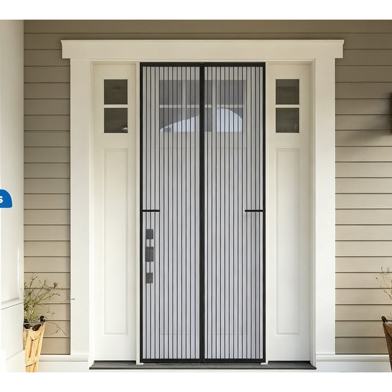 Porte moustiquaire à l'épreuve des insectes 36 po x 82 po - maille ultra-fine 25 x 25, garde les moustiques à l'extérieur et la circulation de l'air, convient aux animaux de compagnie et aux enfants, s'adapte aux portes avant / arrière / patio / balcon, assemblage en 5 minutes