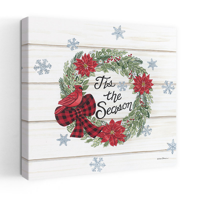 Tis The Season Wreath, poinsettia contemporain, art floral, H 18 po x l 18 po