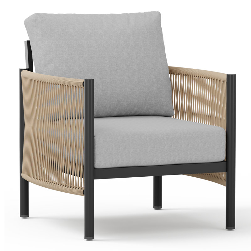 Ensemble de 2 chaises d'appoint d'extérieur, Gris clair, Noir