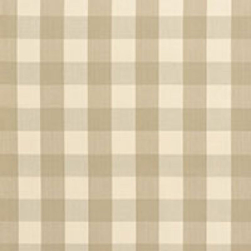 Camden Cotton Check Fabric, White/Off-White/Beige
