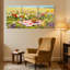 Assortiment de bouquets de fleurs, panier de pique-nique, ensemble de 3 impressions sur toile-923303655
