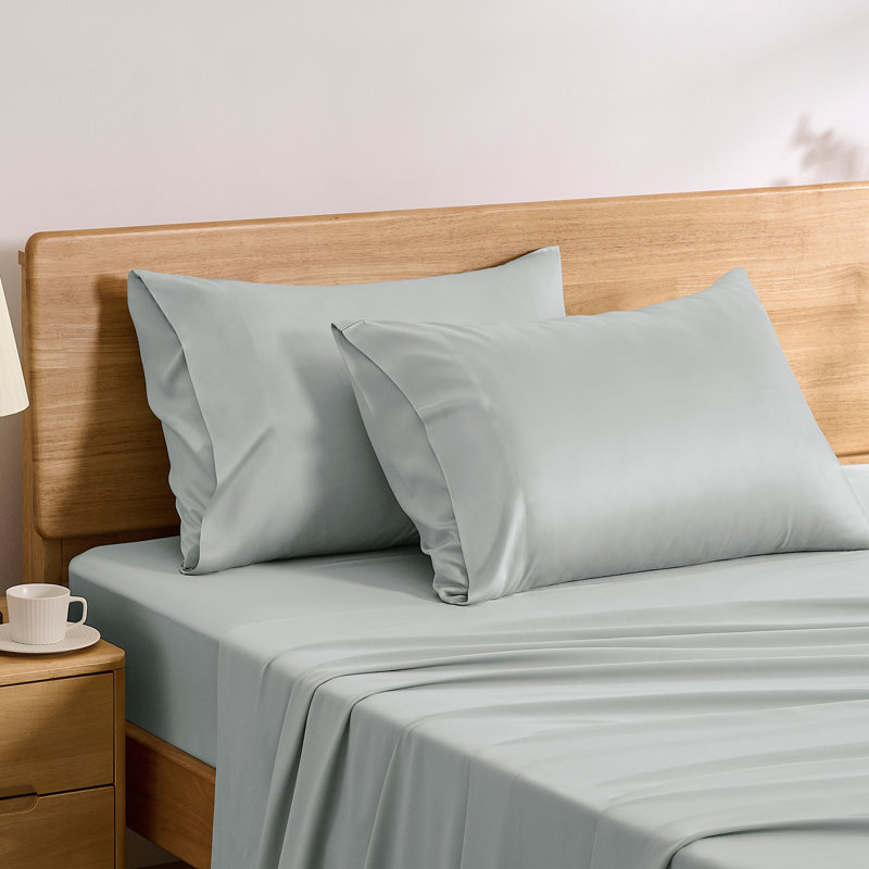 TOSMO Bamboo Viscose Sheets, Queen Sheet Set with 2 Pillowcases, Olive