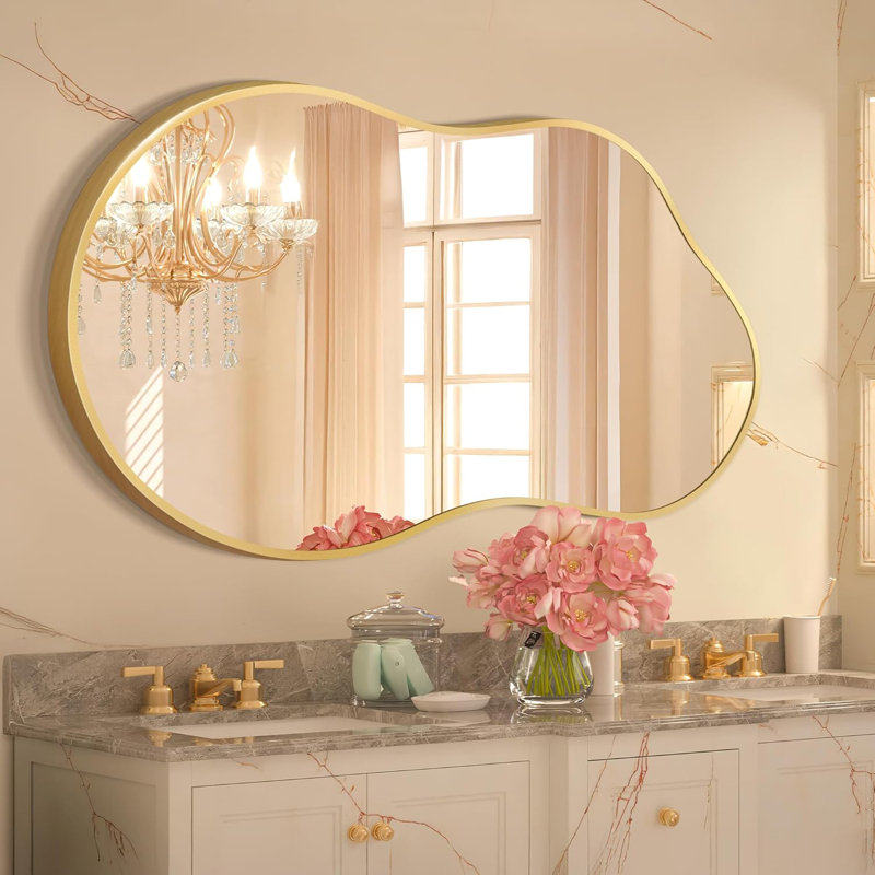 Aluminium Irregular Mirror, Gold