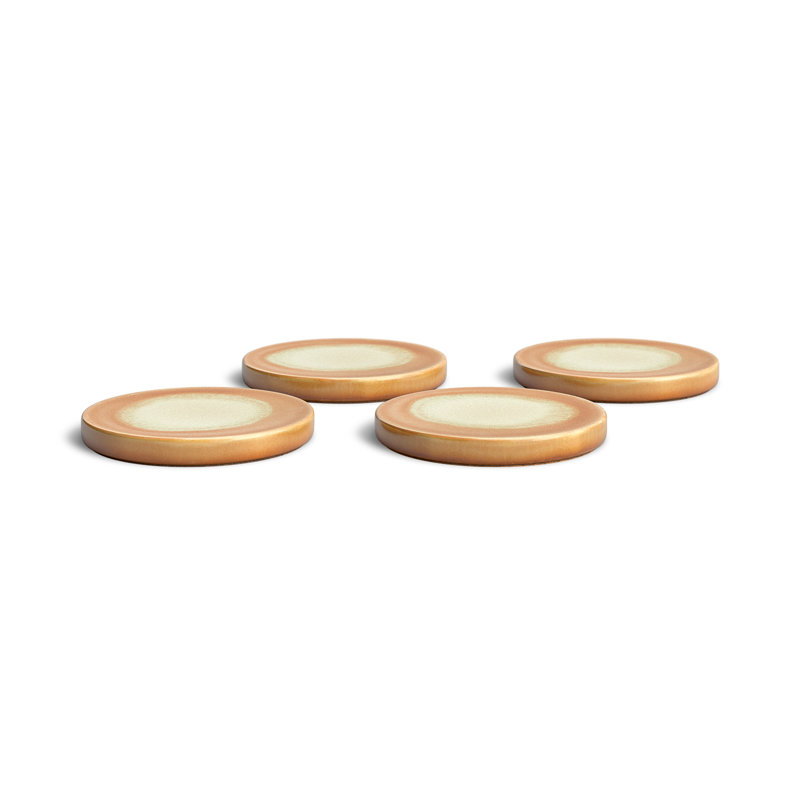 Stoneware Reactive Glaze Coasters, Terracotta