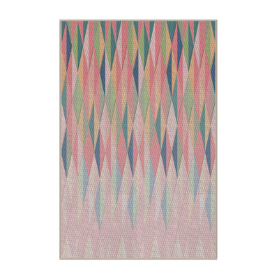 Tapis orange à motif/vert sea