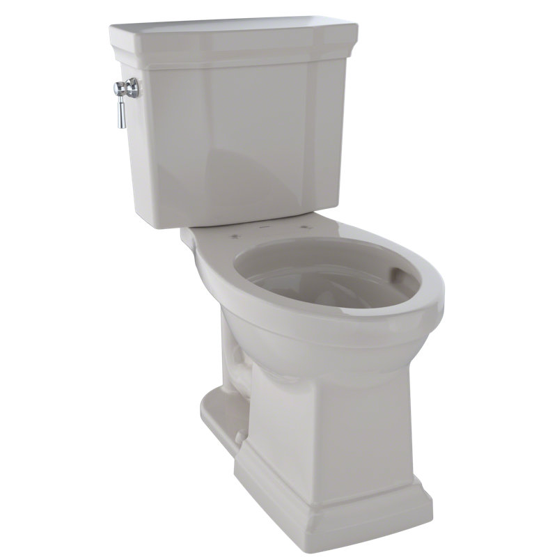 TOTO® Promenade® II 1G® Two-Piece Elongated 1.0 GPF Universal Height Toilet with CEFIONTECT, Sedona Beige, Sedona Beige