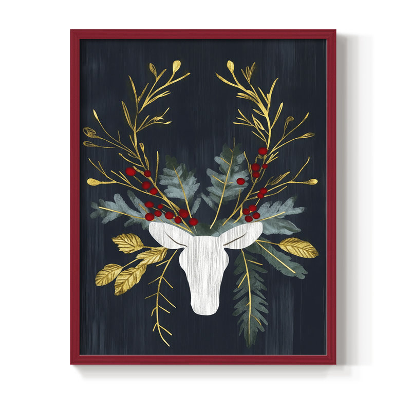 Reproduction encadrée - bois massif, H 21 po x l 17 po, Rouge