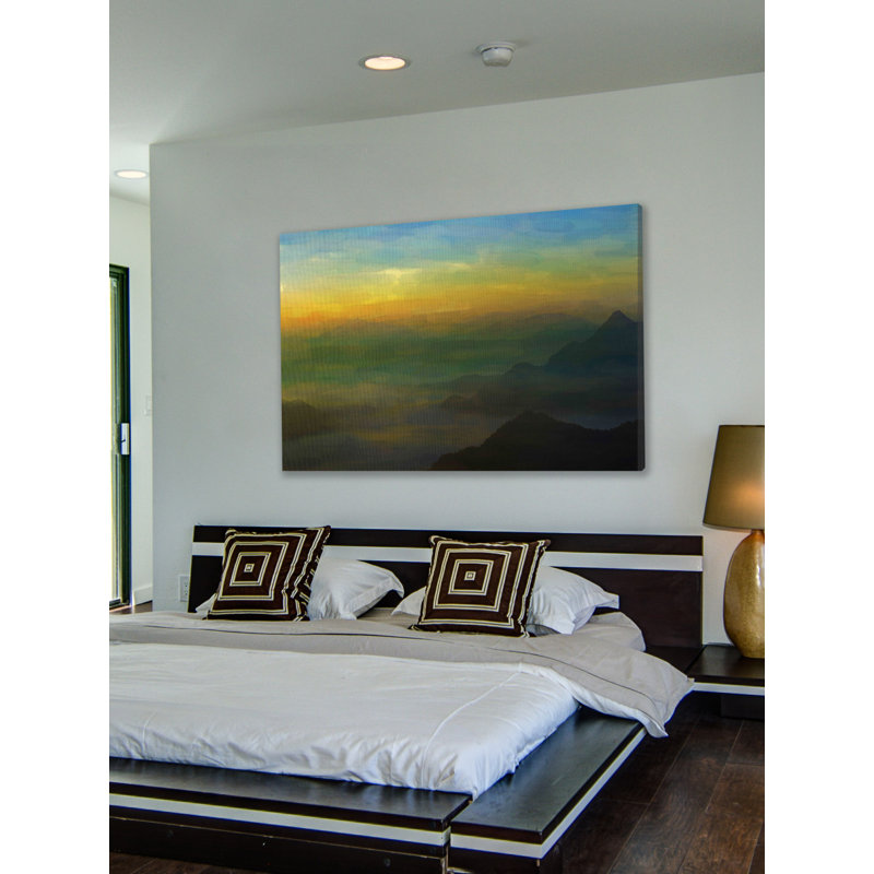 « chaleureux landscape » par parvez taj,, reproduction d’art sur toile tendue, H 12 po x l 18 po