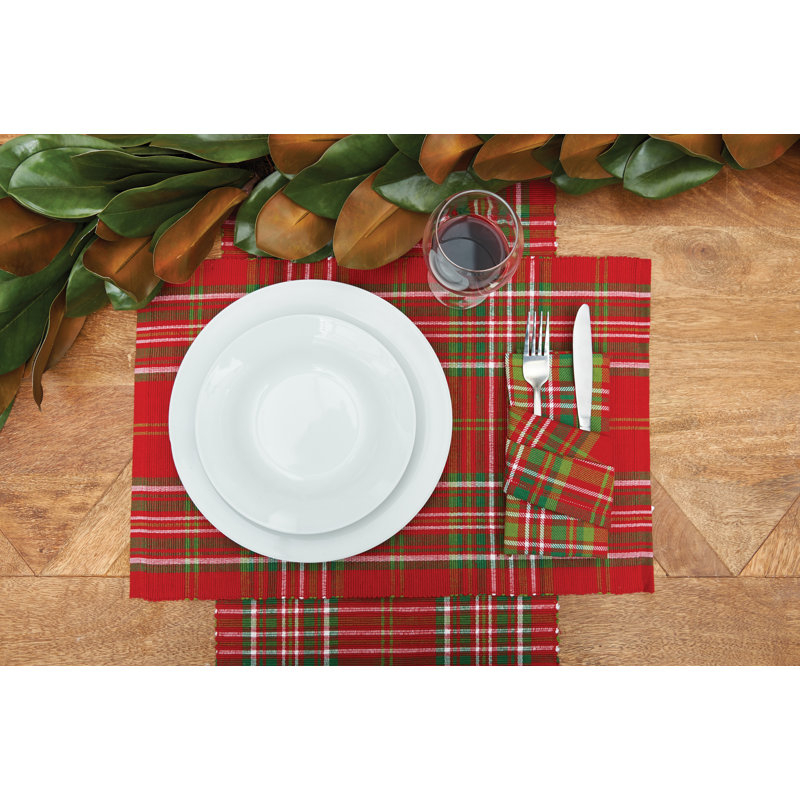 Barsha Joel Plaid Runner, Red