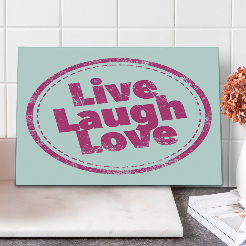 Planche à découper Ambesonne Live Laugh Love grande taille rétro rose vif blanc