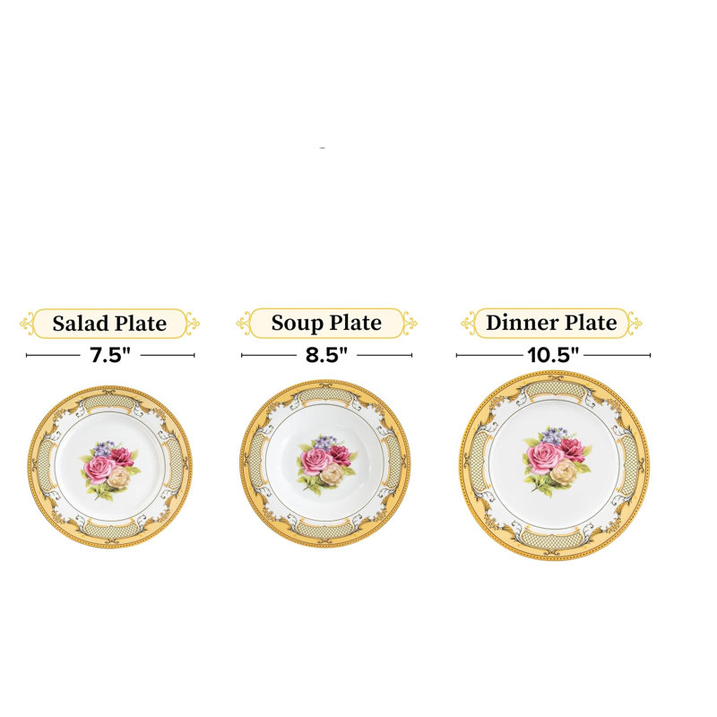Service de table en porcelaine 16 pièces Bhavna, service pour 4