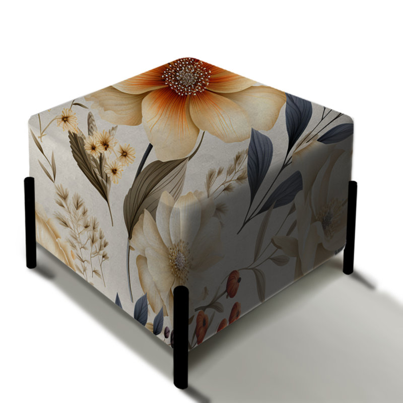 Harmony of Summer Flowers - Repose-pieds carré floral