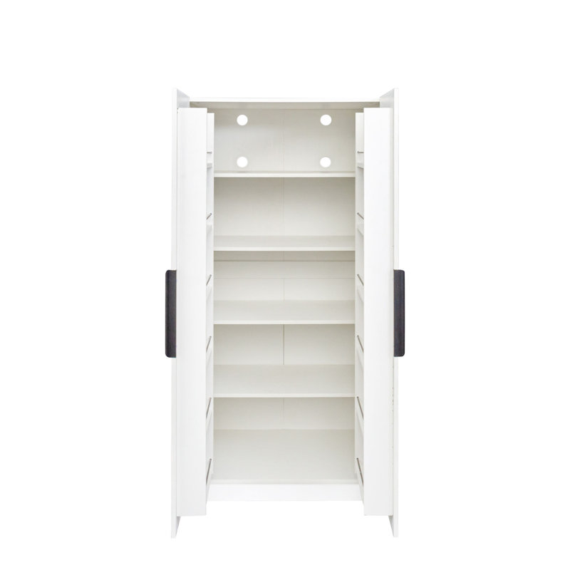 Aluin Kitchen Pantry, White, Gold