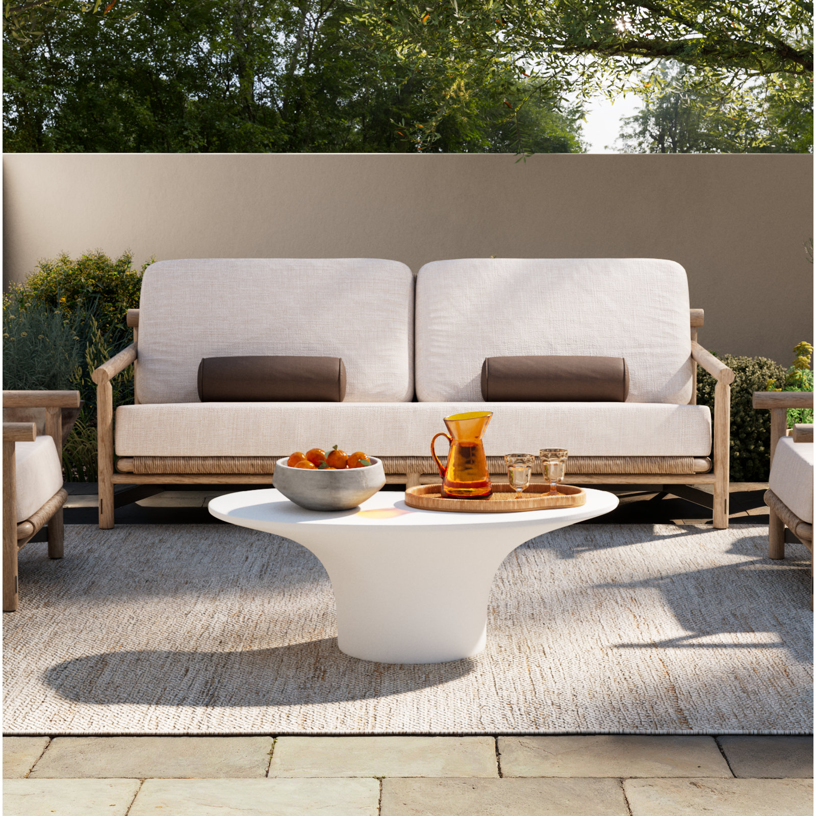 Inessa 83" Teak Patio Sofa