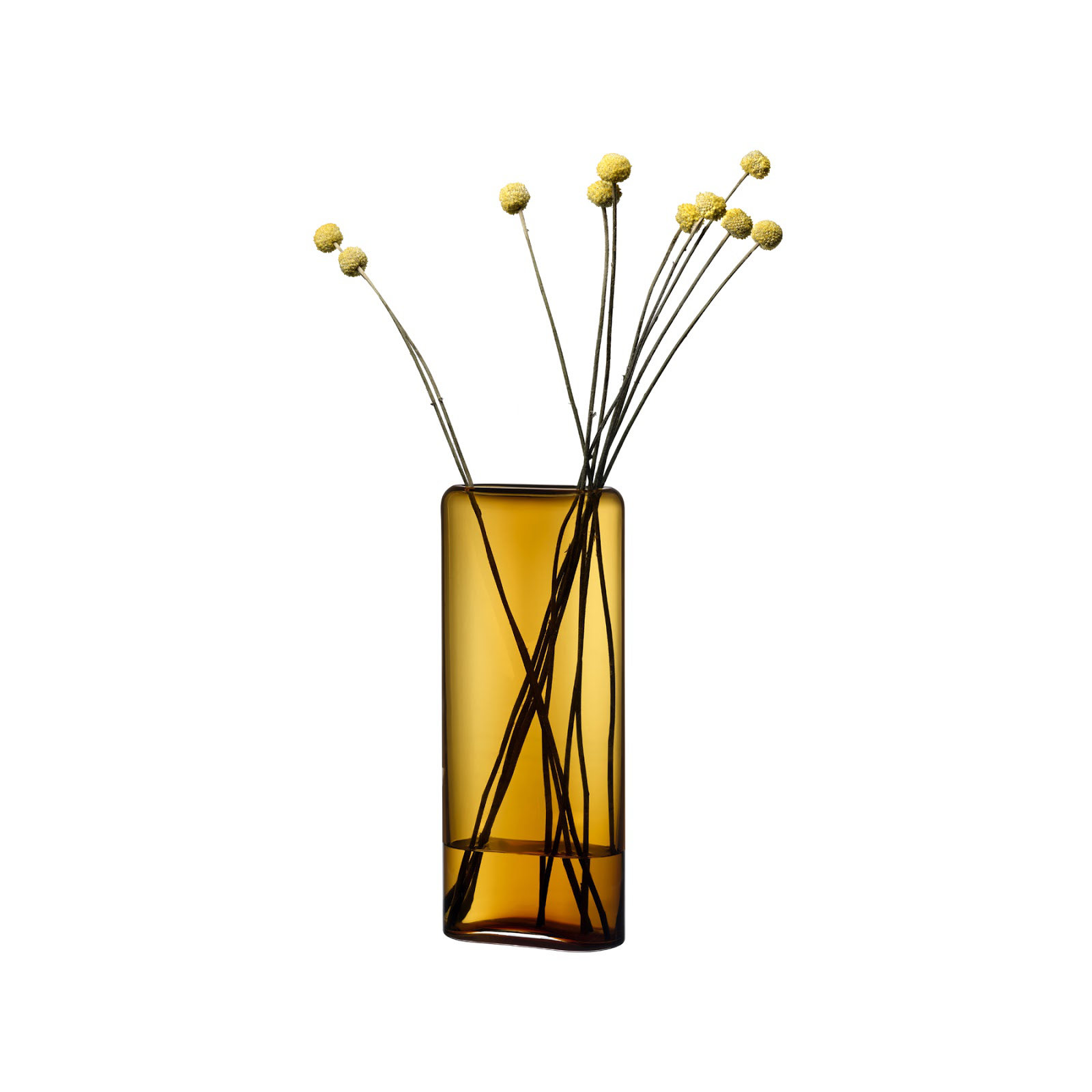 Layers Crystal Table Vase, Amber, 12.81" H x 5.43" W x 3" D