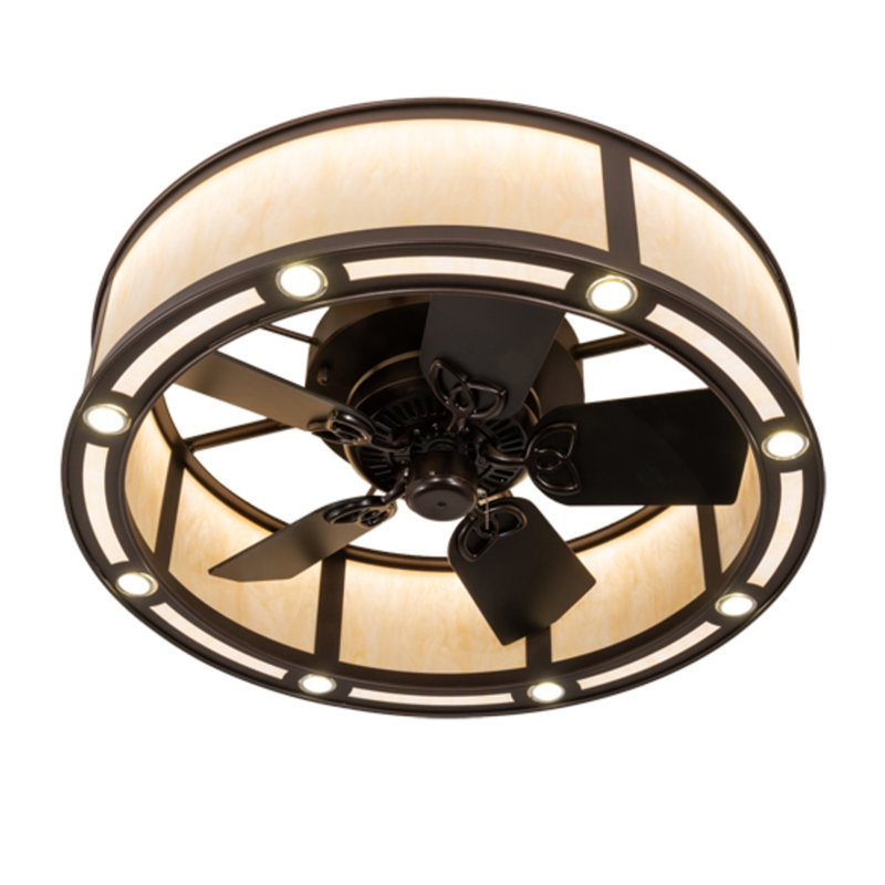 Smythe Craftsman Downrod Flush Mount Ceiling Fan